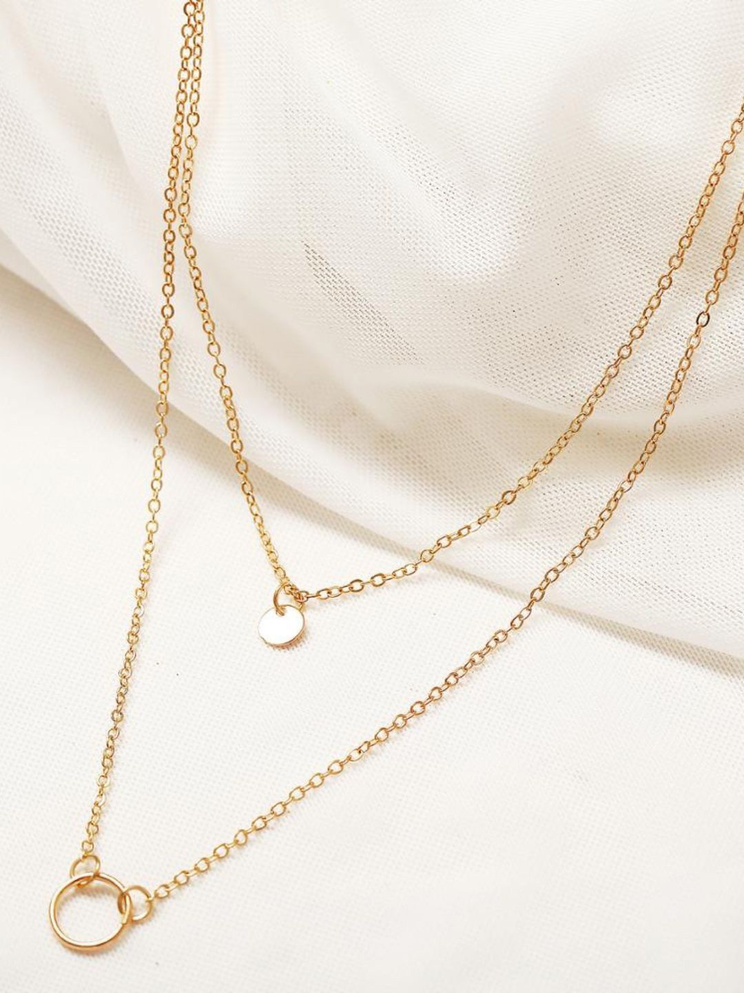 

Pinapes Unisex Set Of 2 Gold-Plated Celestial and Circle Minimal Necklaces