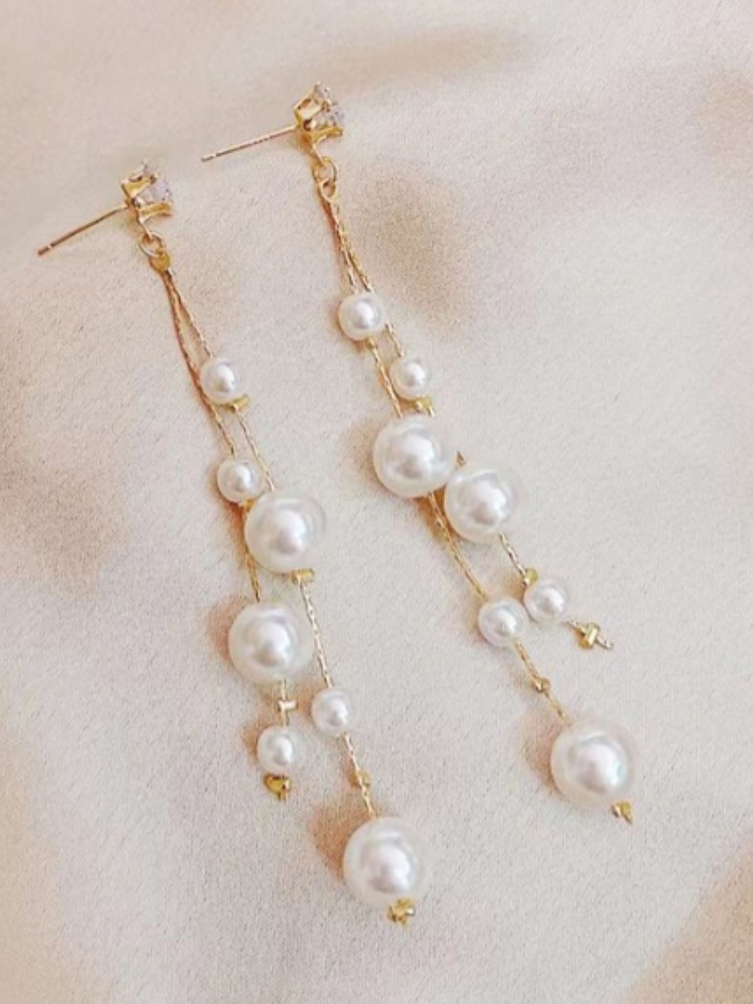 

SUBHAGALANKAR Gold-Plated Pearls Beaded Drop Earrings