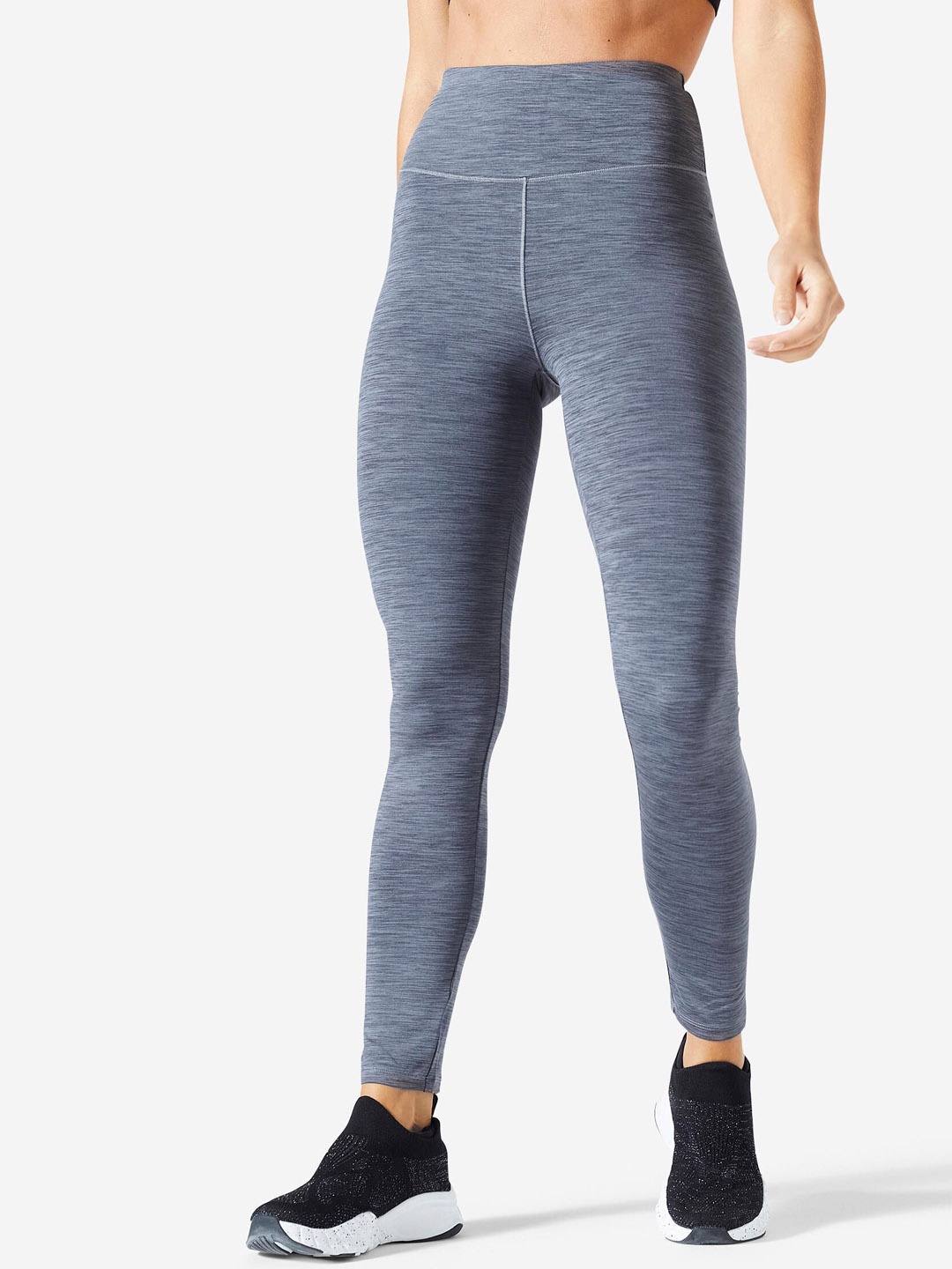 

Domyos By Decathlon Women High-Rise Ankle-Length Tights, Grey