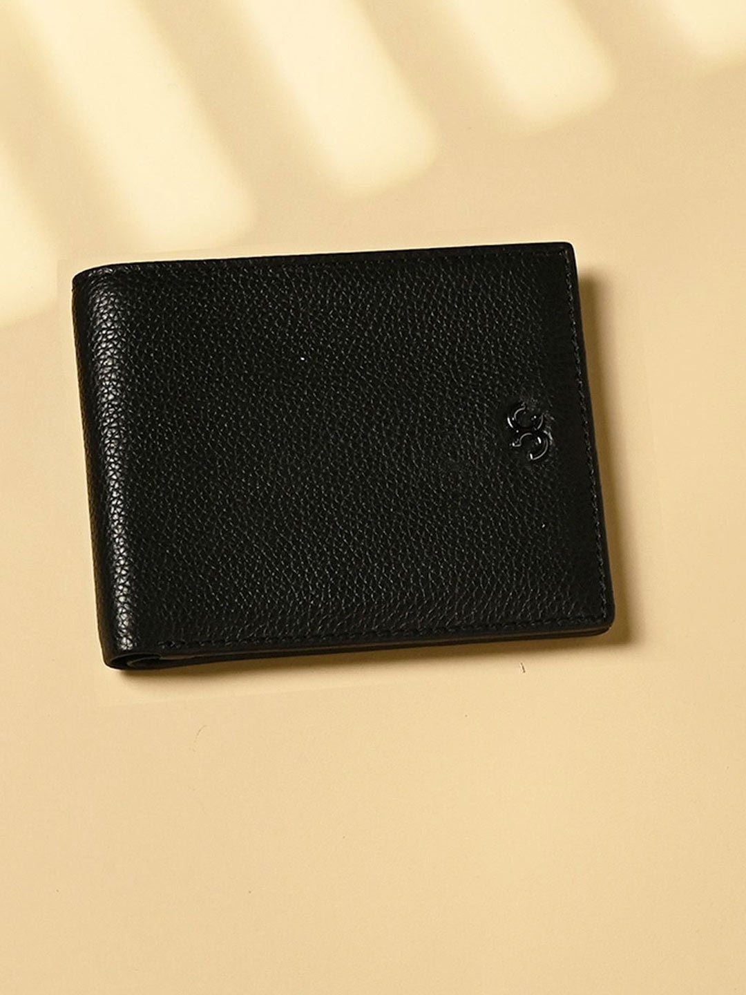 

One8 Men Textured Leather Two Fold Wallet, Black