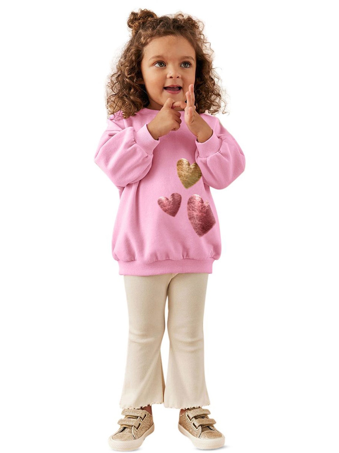 

StyleCast x Revolte Girls Printed Sweatshirt with Trouser, Pink