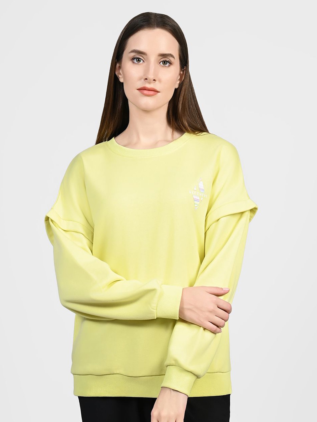

Skechers Women Oasis Layered Cotton Long Sleeve Top, Yellow