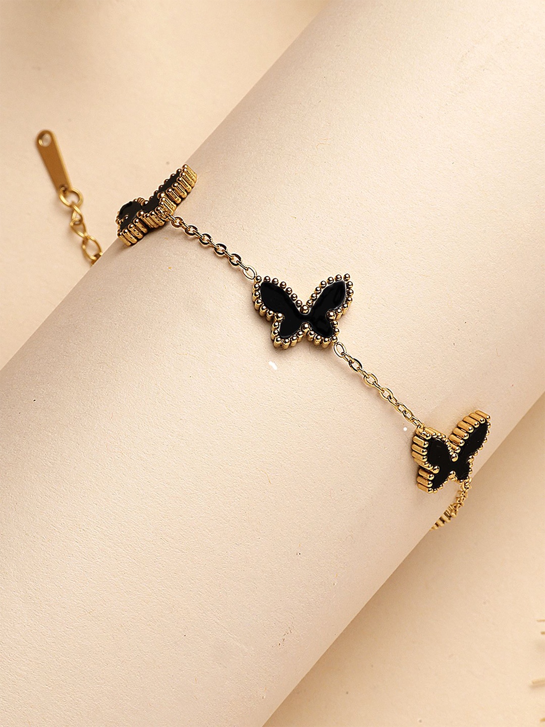 

Bohey by KARATCART Gold-Plated Stainless Steel Charm Bracelet