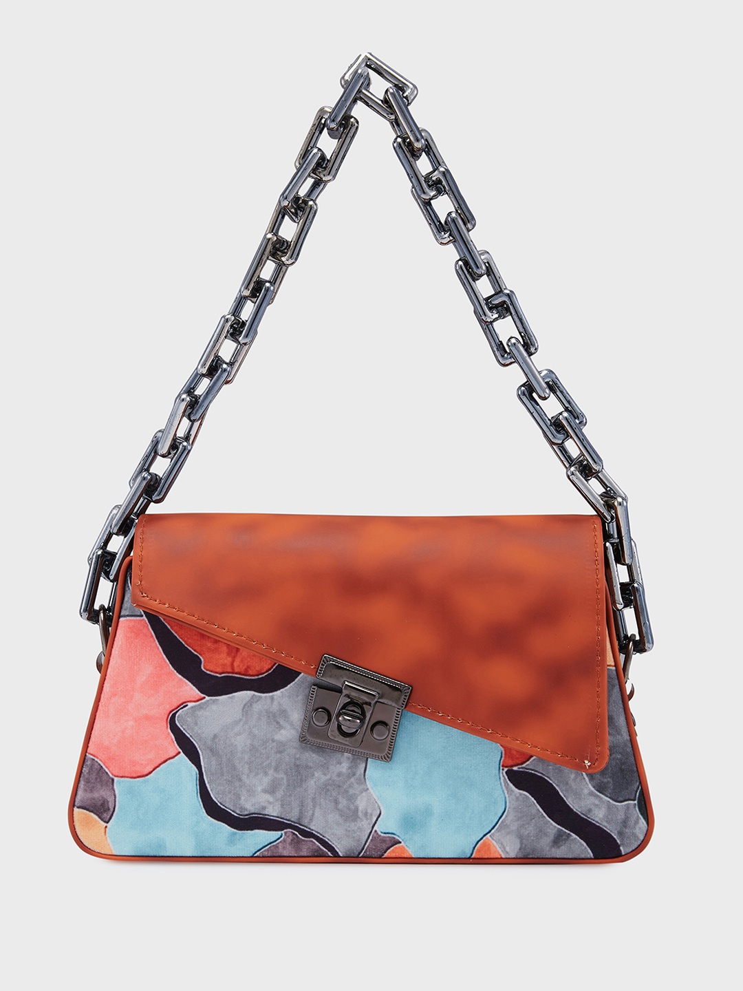 

Caprese Abstract Printed Handheld Bag, Brown