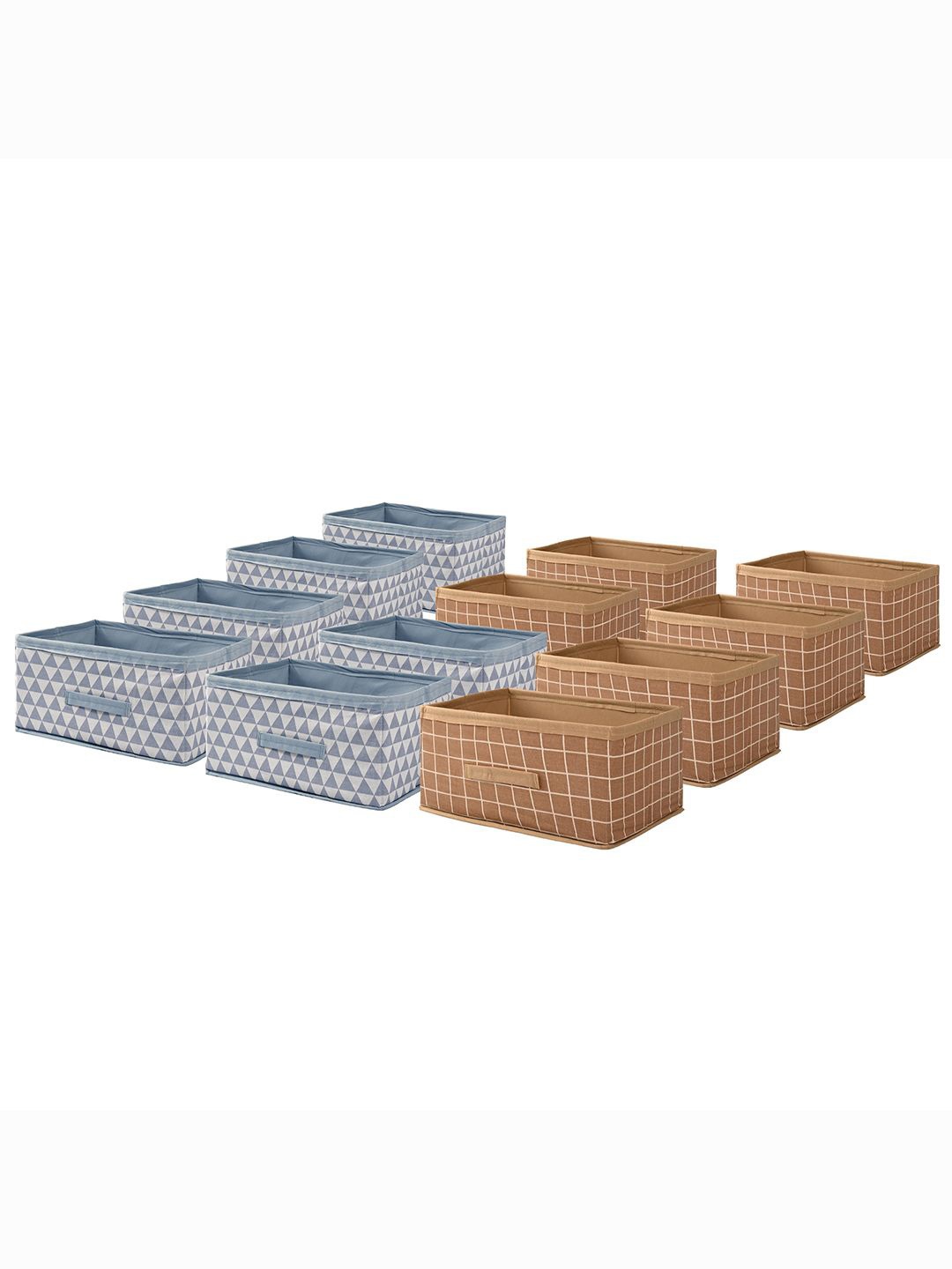 

Kuber Industries Beige 12 Pieces Printed Multi-Utility Organisers