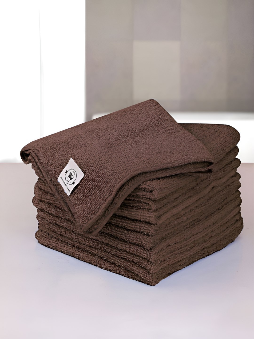 

LUXEHOME INTERNATIONAL Purple 10 Pieces Microfiber Cleaning Cloths, Brown