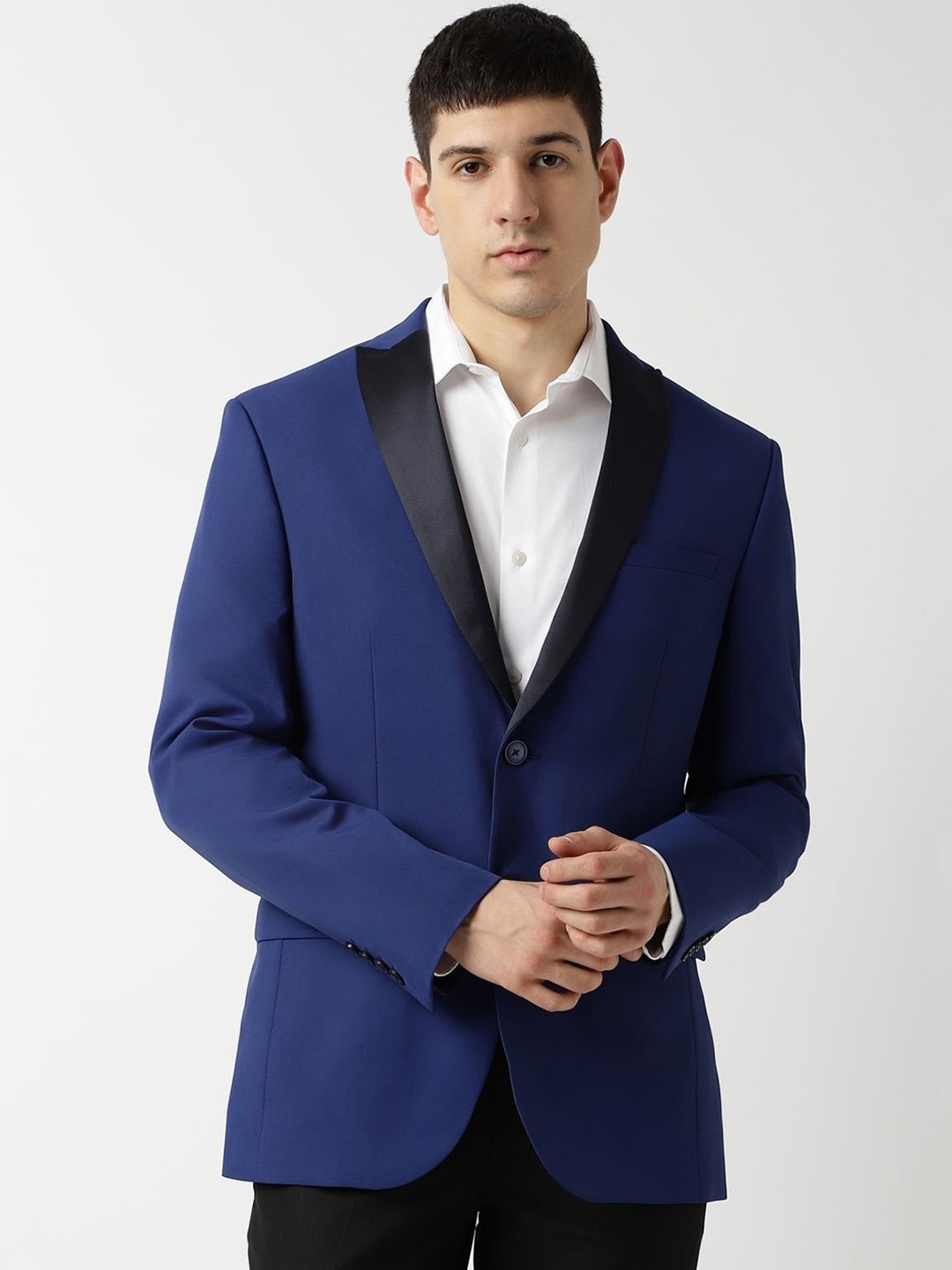 

Marks & Spencer Slim Fit Notched Lapel Single-Breasted Formal Blazer, Blue