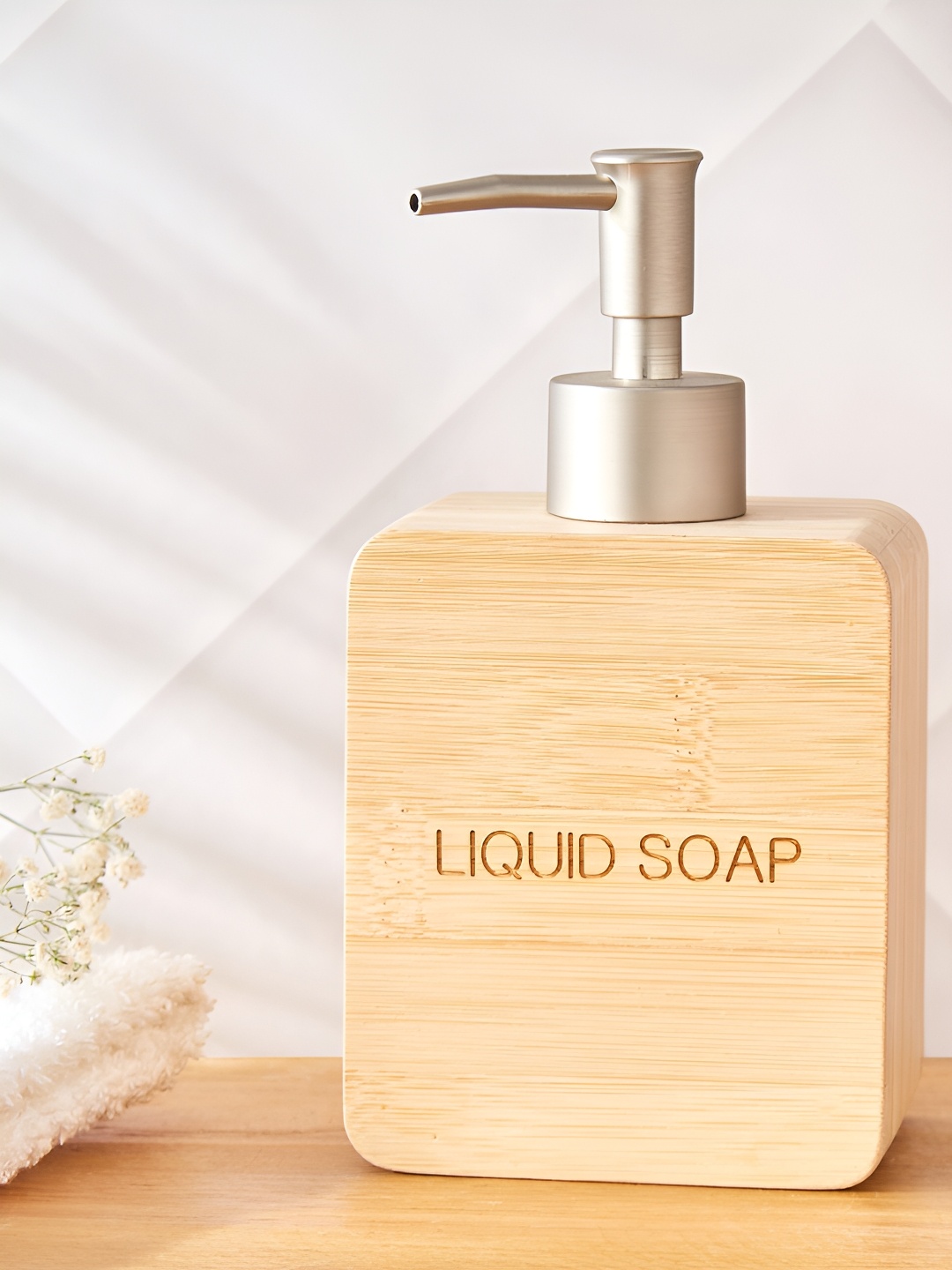 

Home Centre Brown Solid Wood Soap Dispenser 200ml