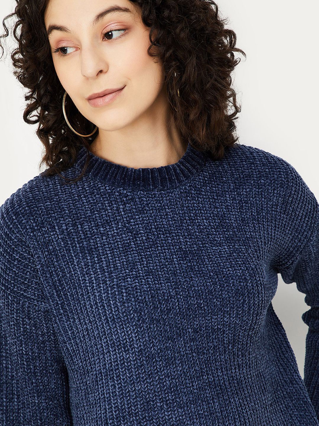 

max Women Sweater Vest Sweater, Blue