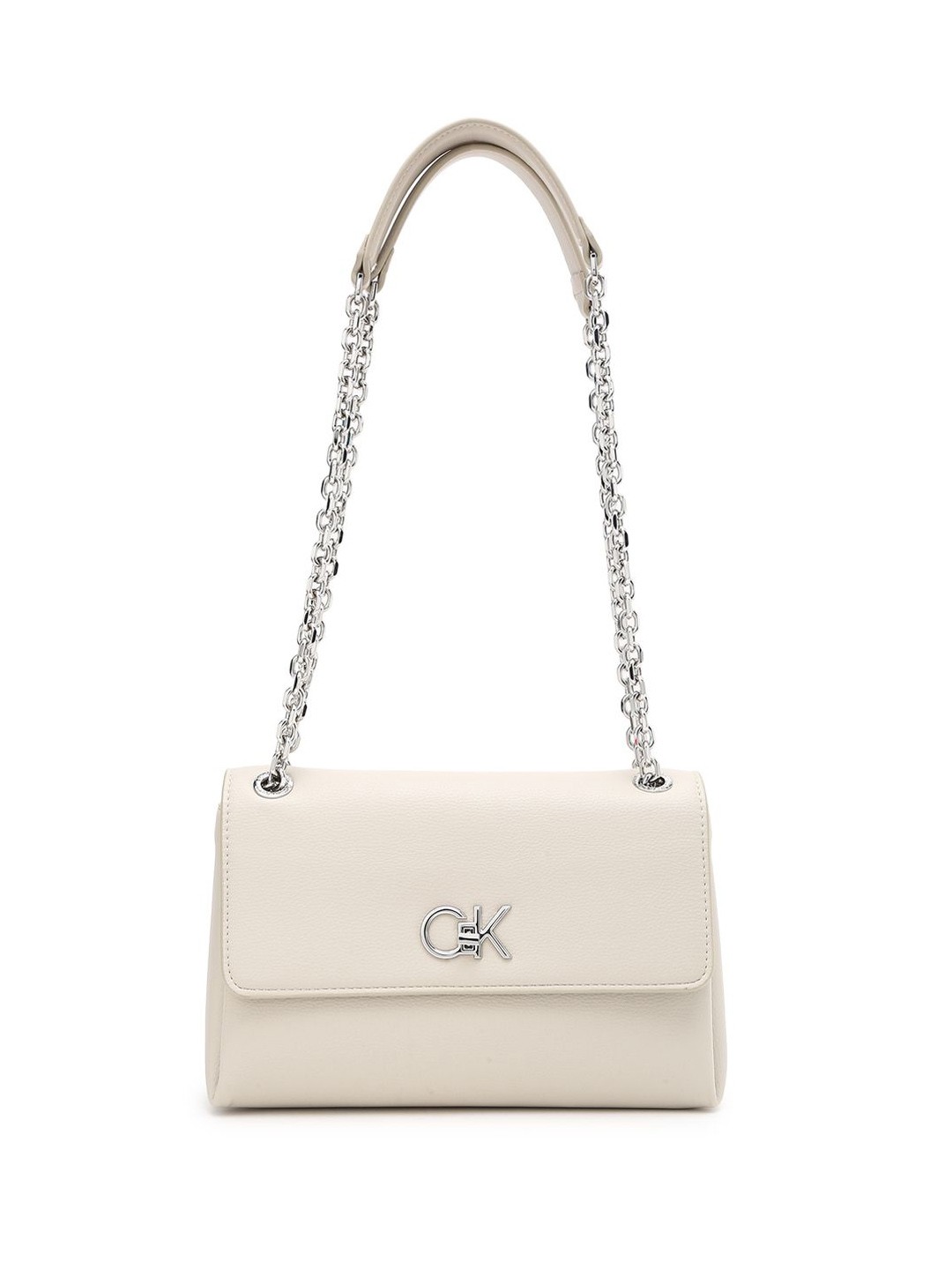 

Calvin Klein Women Textured Solid Structured Shoulder Bag, Cream