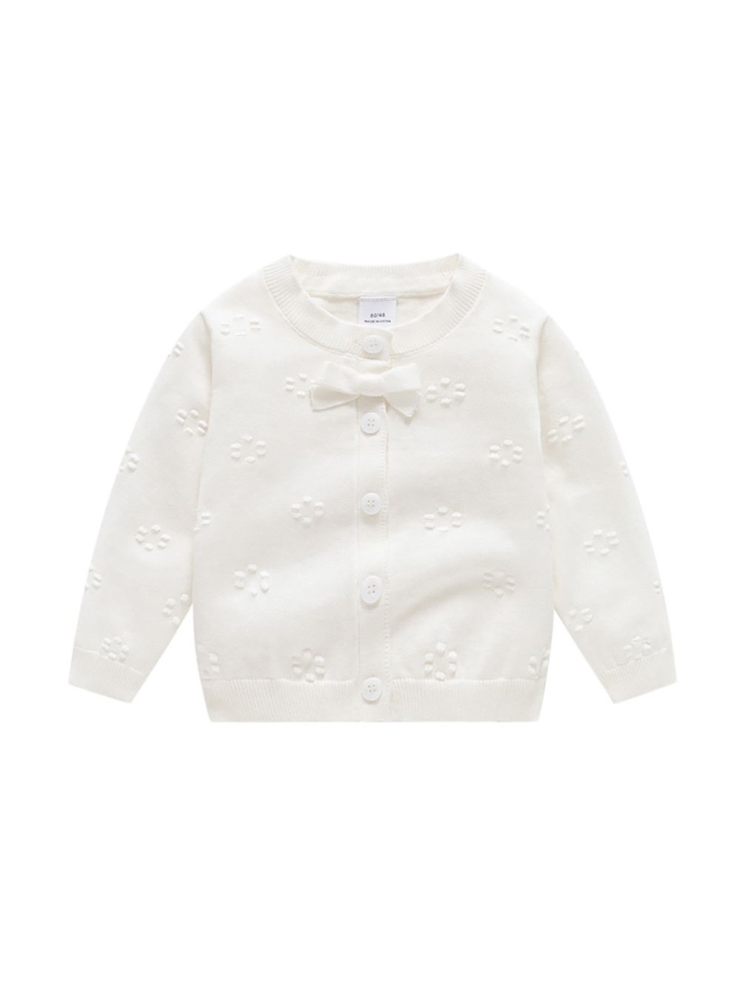 

StyleCast x Revolte Girls Round Neck Front-Open Sweaters, White