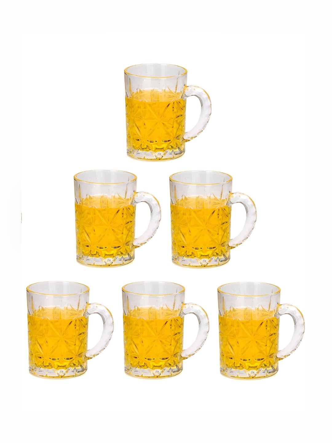 

1ST TIME Transparent 6 Pieces Textured Beer Glass-450ML Each