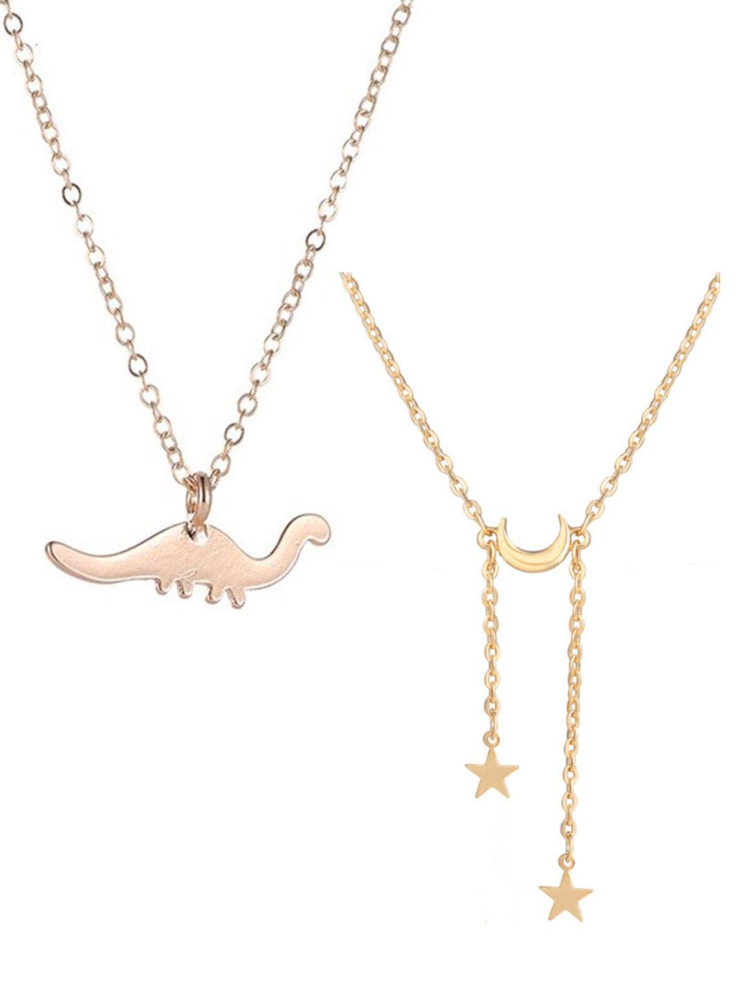 

Pinapes Unisex Brass Gold-Plated Oxidised Necklace