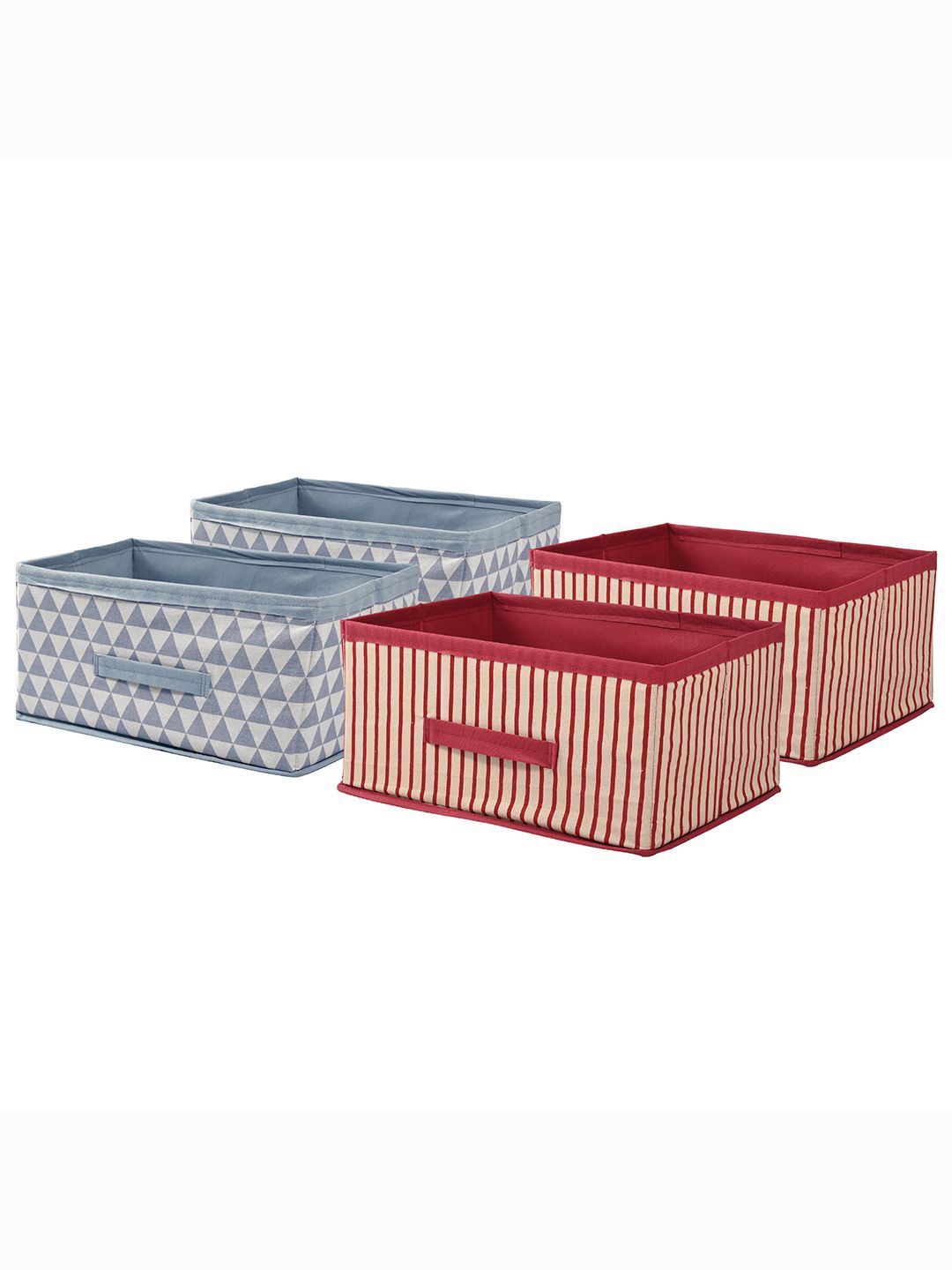 

Kuber Industries Pink & Blue 4 Pieces Striped Drawer Organisers