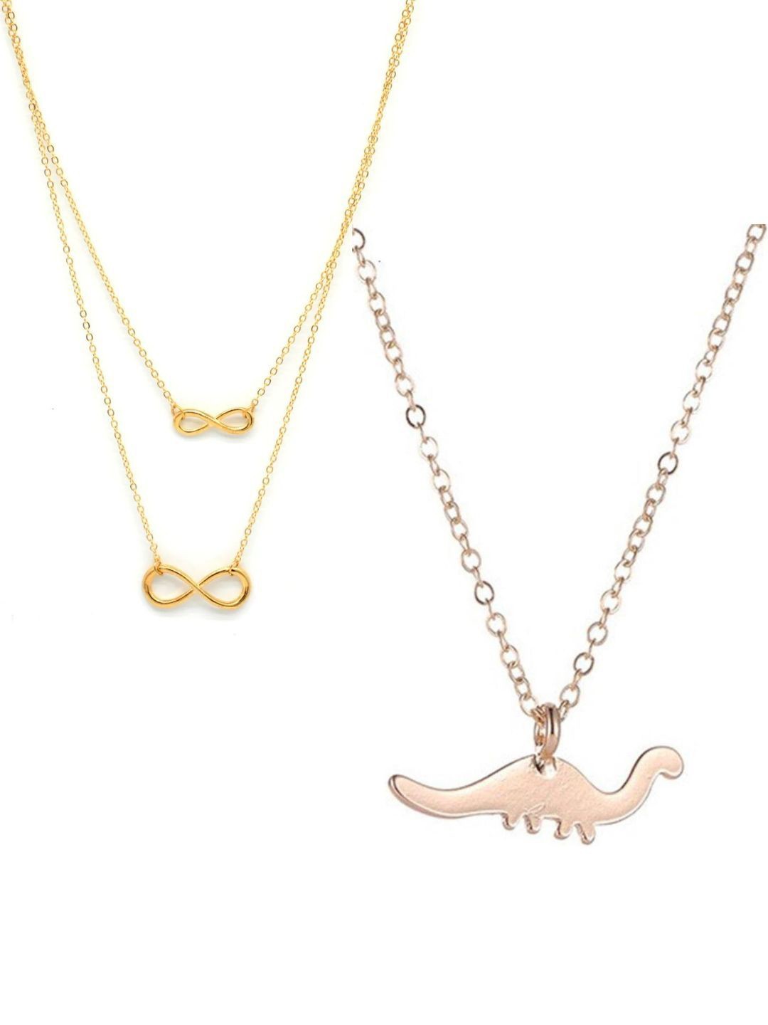 

Pinapes Unisex Brass Gold-Plated Oxidised Necklace