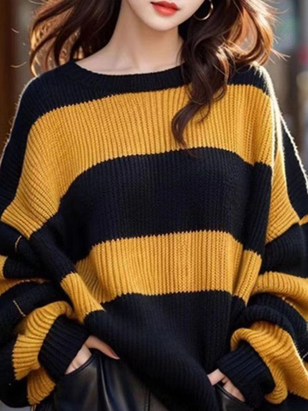 

StyleCast Women Colourblocked Pullover, Black