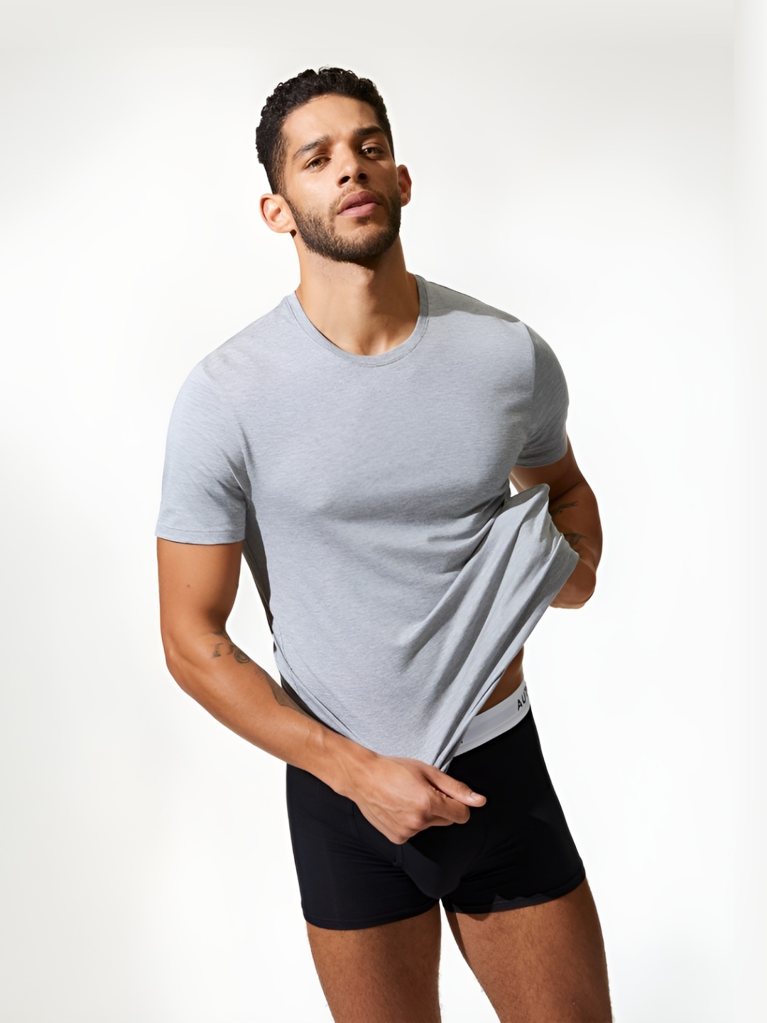 

Marks & Spencer Men Solid Round Neck Cotton T-shirt, Grey
