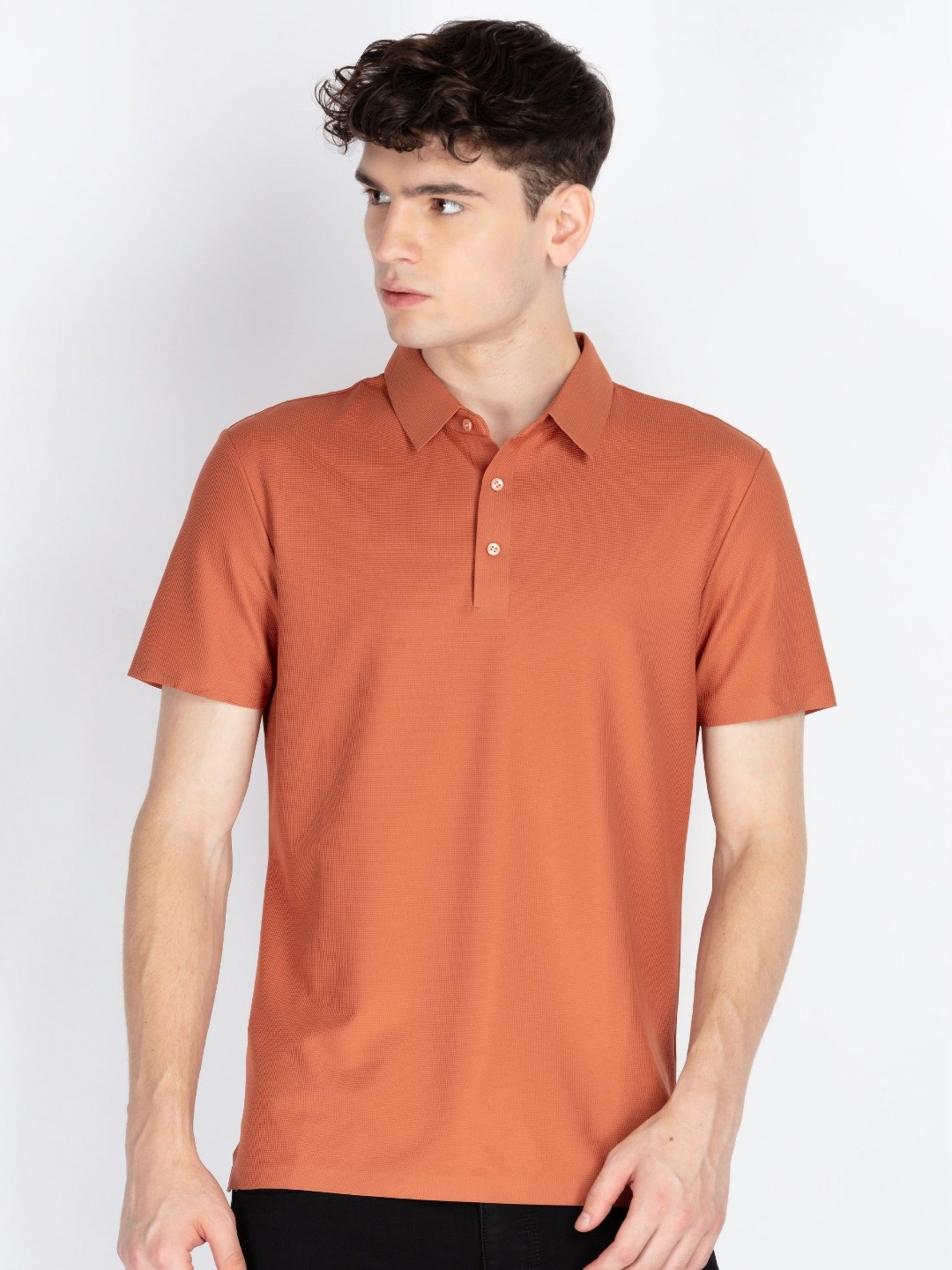 

Status Quo Men Polo Collar Pockets T-shirt, Rust