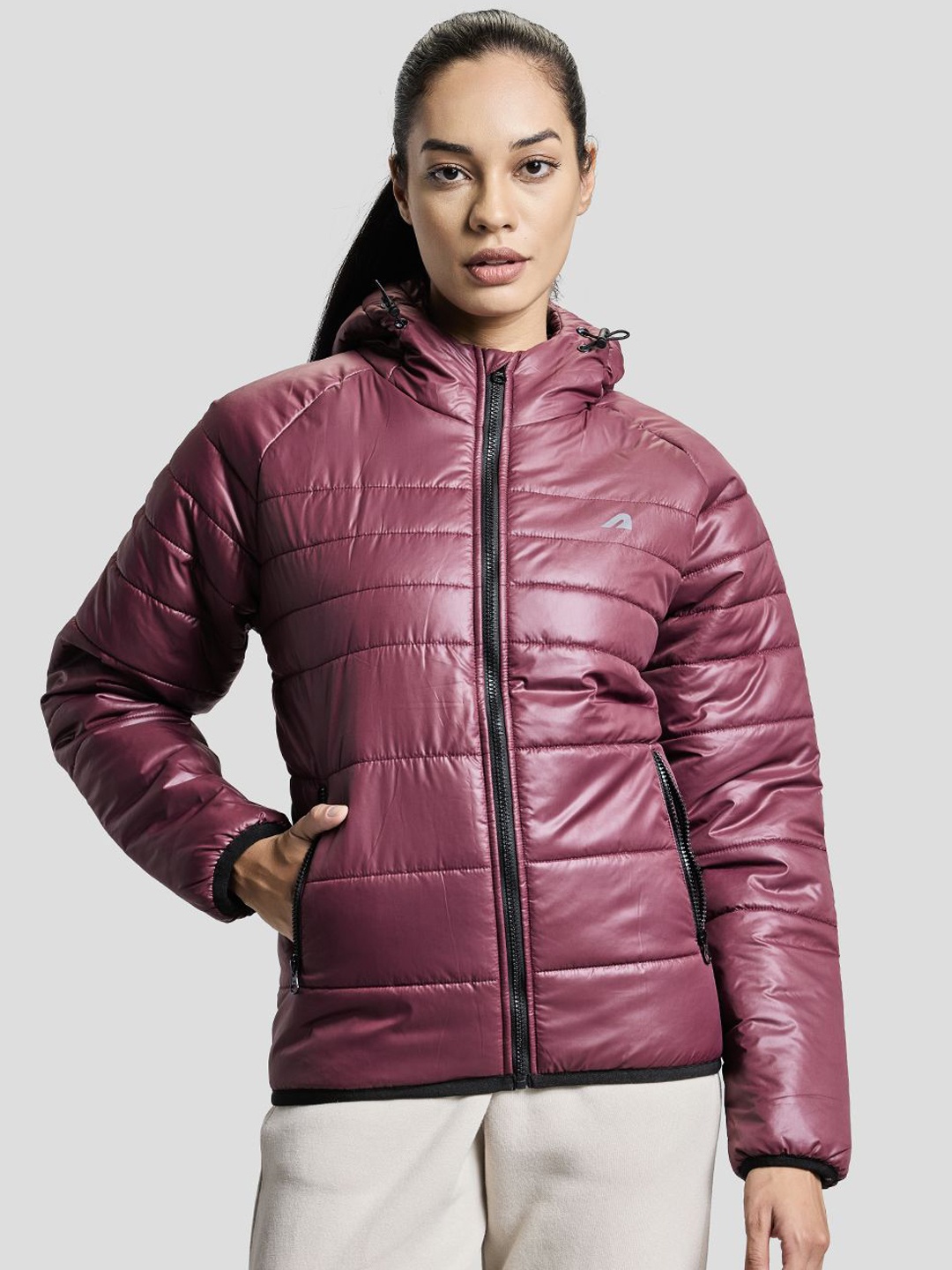 

BOLDFIT Women Hooded Solid Casual Puffer Jacket, Pink