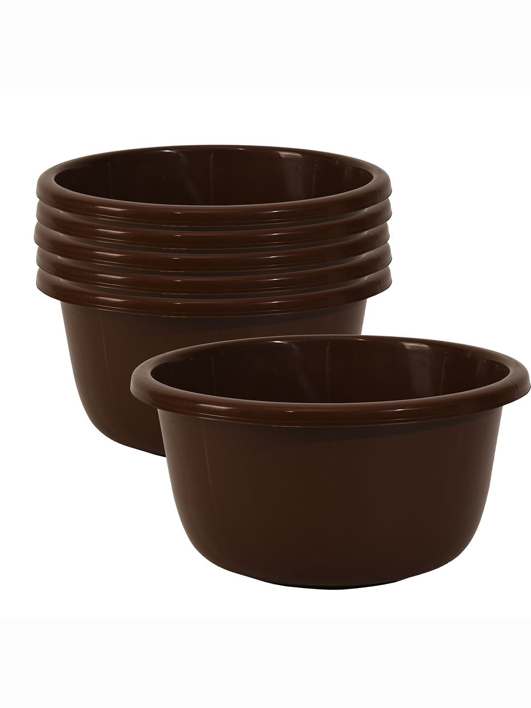 

Kuber Industries Brown 6 Pieces Bath Tubs 40 L Each