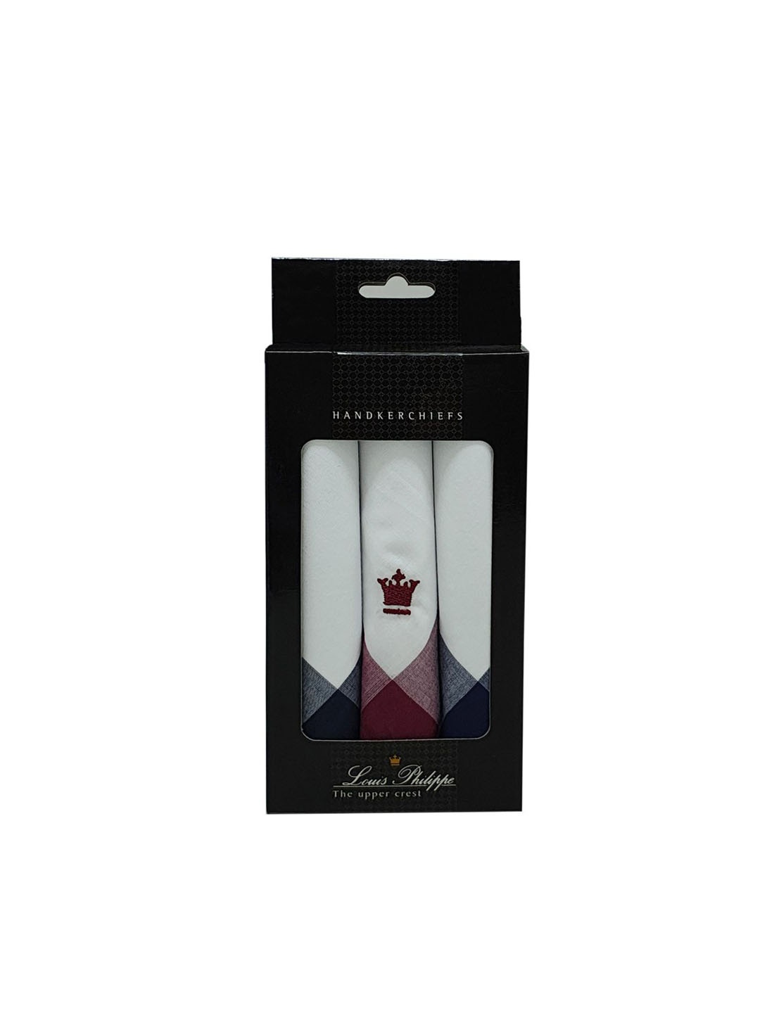

Louis Philippe Pack Of 3 Cotton Border Handkerchief, Maroon