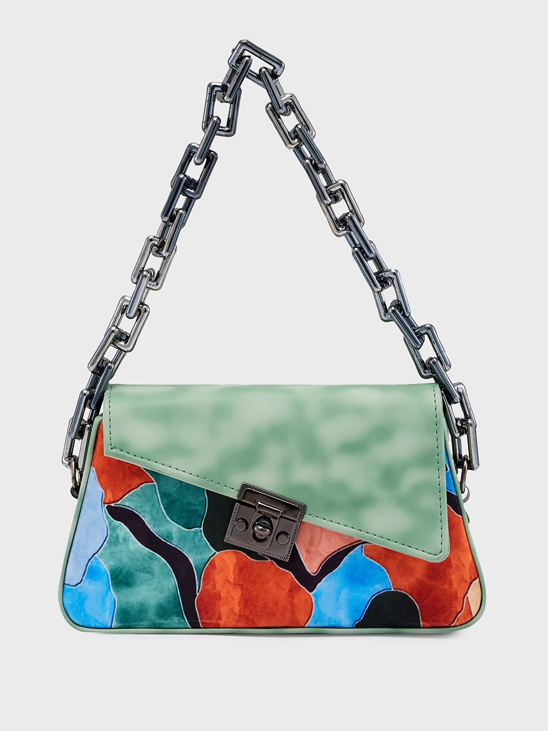 

Caprese Printed Structured Handheld Bag, Green