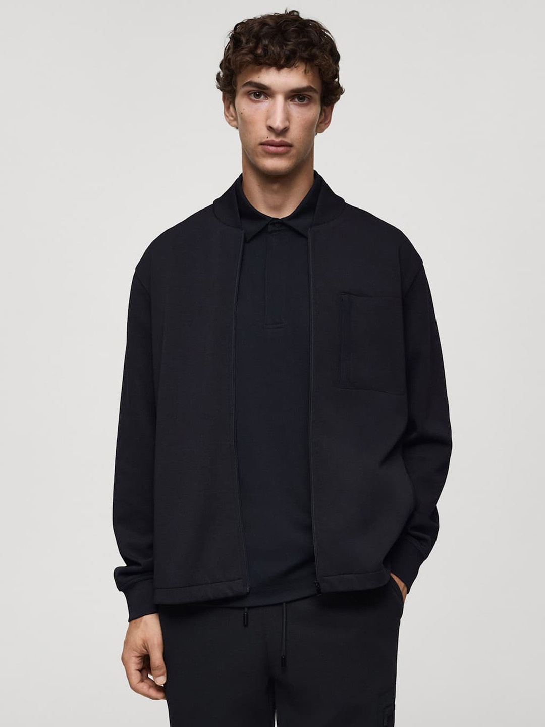 

MANGO MAN Anti-Odour Bomber Jacket, Navy blue