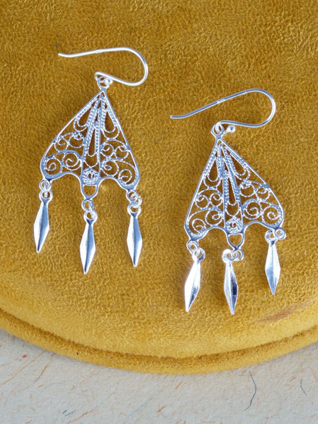 

Tuanz Silver Jewelry 925 Sterling Silver Rhodium-Plated Contemporary Drop Earrings