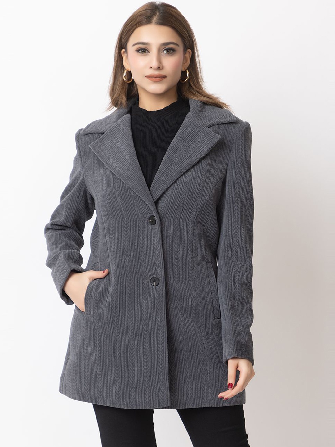 

ELEVEIGHT Single-Breasted Overcoat, Grey