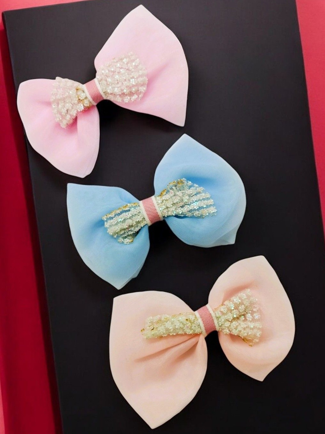 

9blings Girls Set of 3 Alligator Hair Clip, Blue