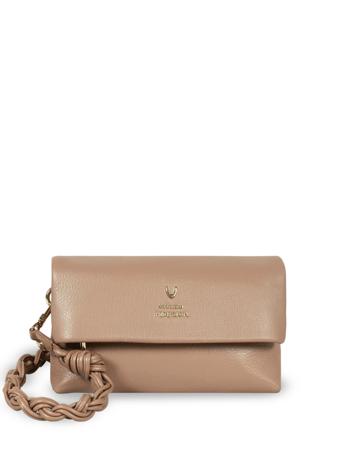 

Hidesign Women Textured Solid Structured Leather Shoulder Bag, Nude