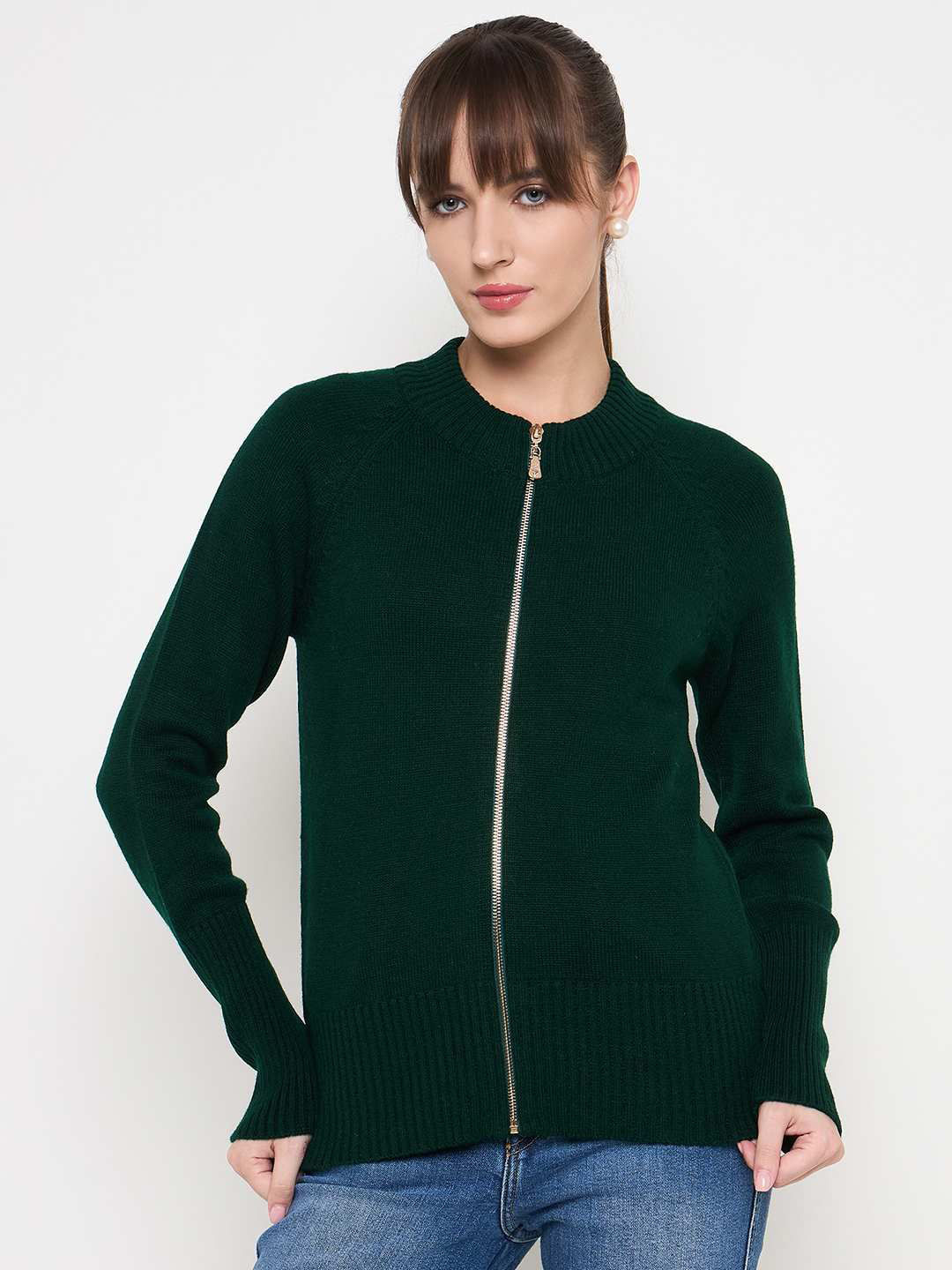 

Madame Women Long Sleeves Cardigan Sweaters, Green