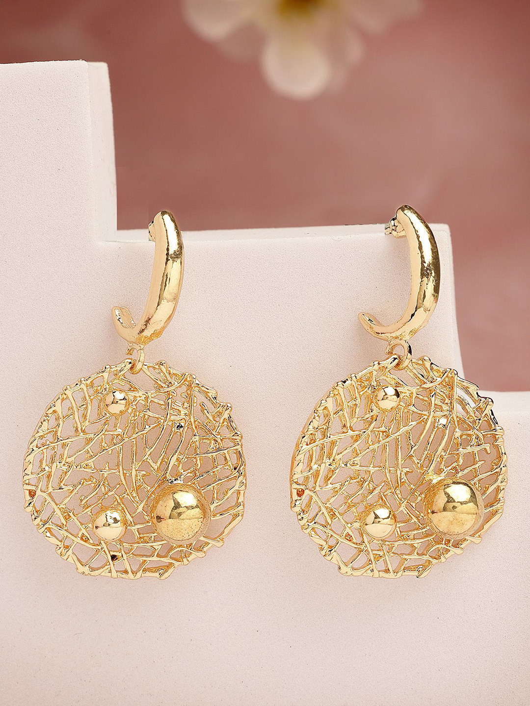 

Bohey by KARATCART Gold Plated Contemporary Drop Earrings