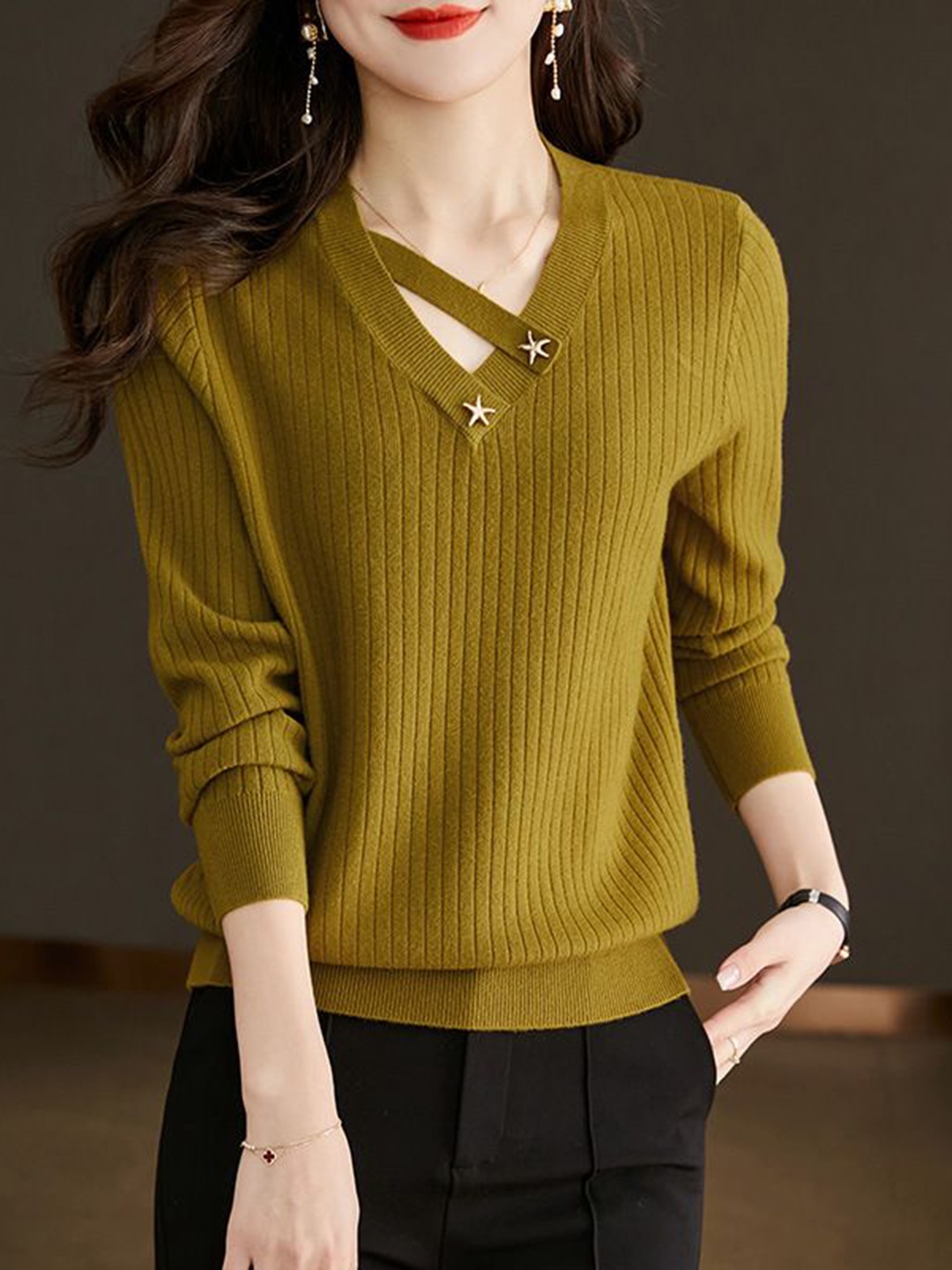 

StyleCast Women Solid Pullover, Yellow