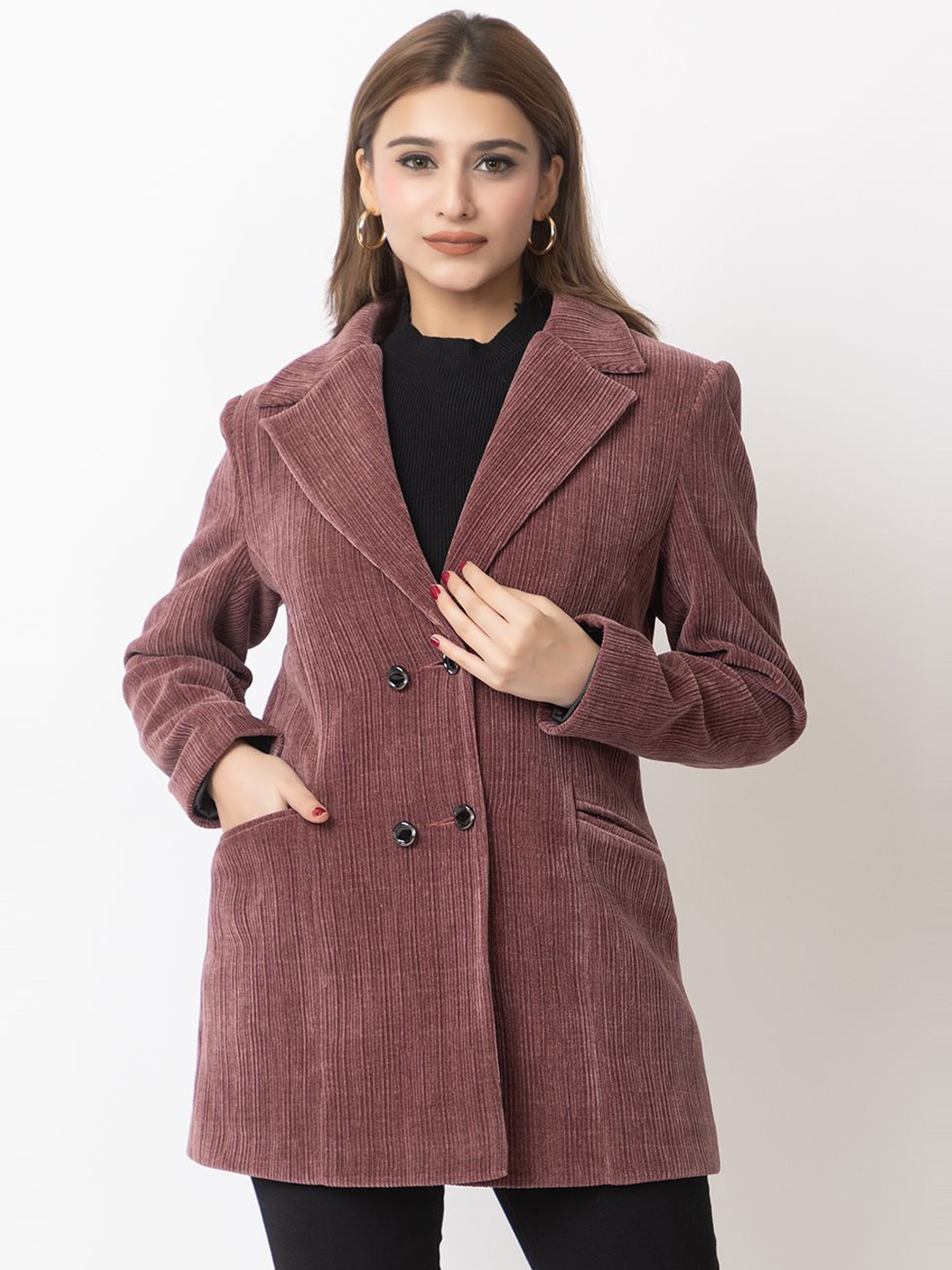 

ELEVEIGHT Single Breasted Overcoat, Mauve