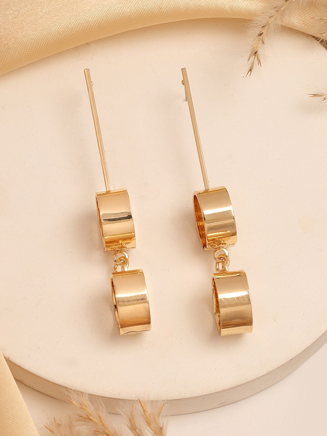

Bohey by KARATCART Gold Plated Contemporary Drop Earrings