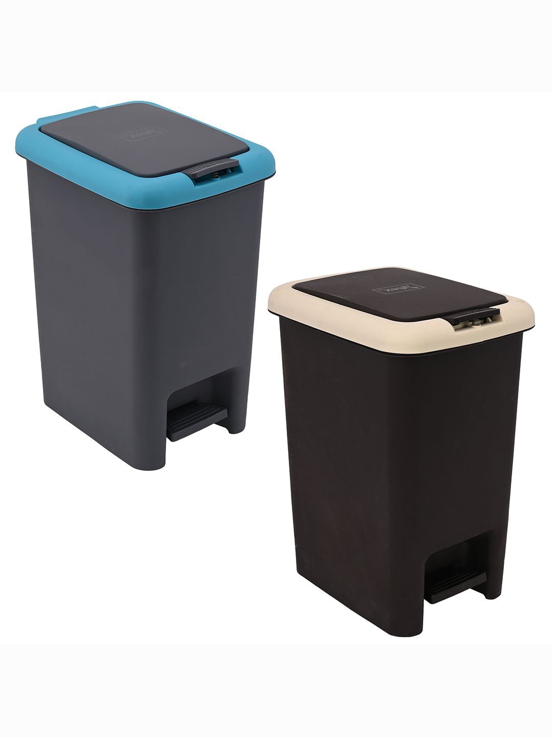 

Kuber Industries Grey 2 Pieces Pedal Dustbins - 7L Each