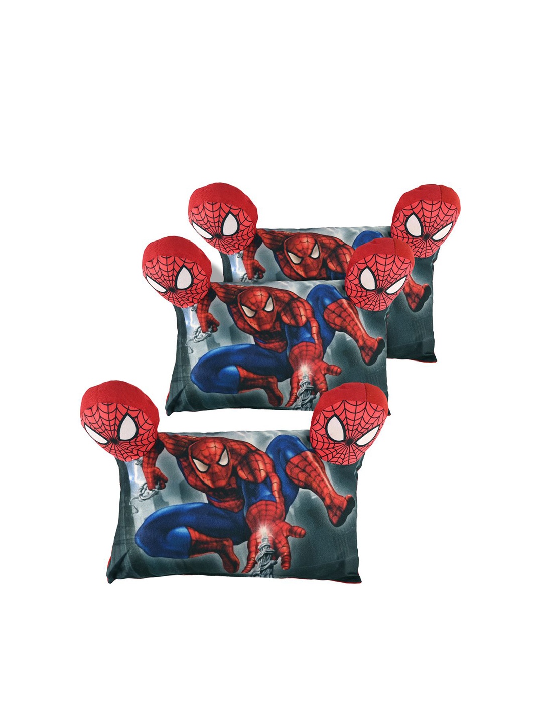 

Kuber Industries Kids Pack of 3 Marvel Spiderman Printed Baby Pillow, Red