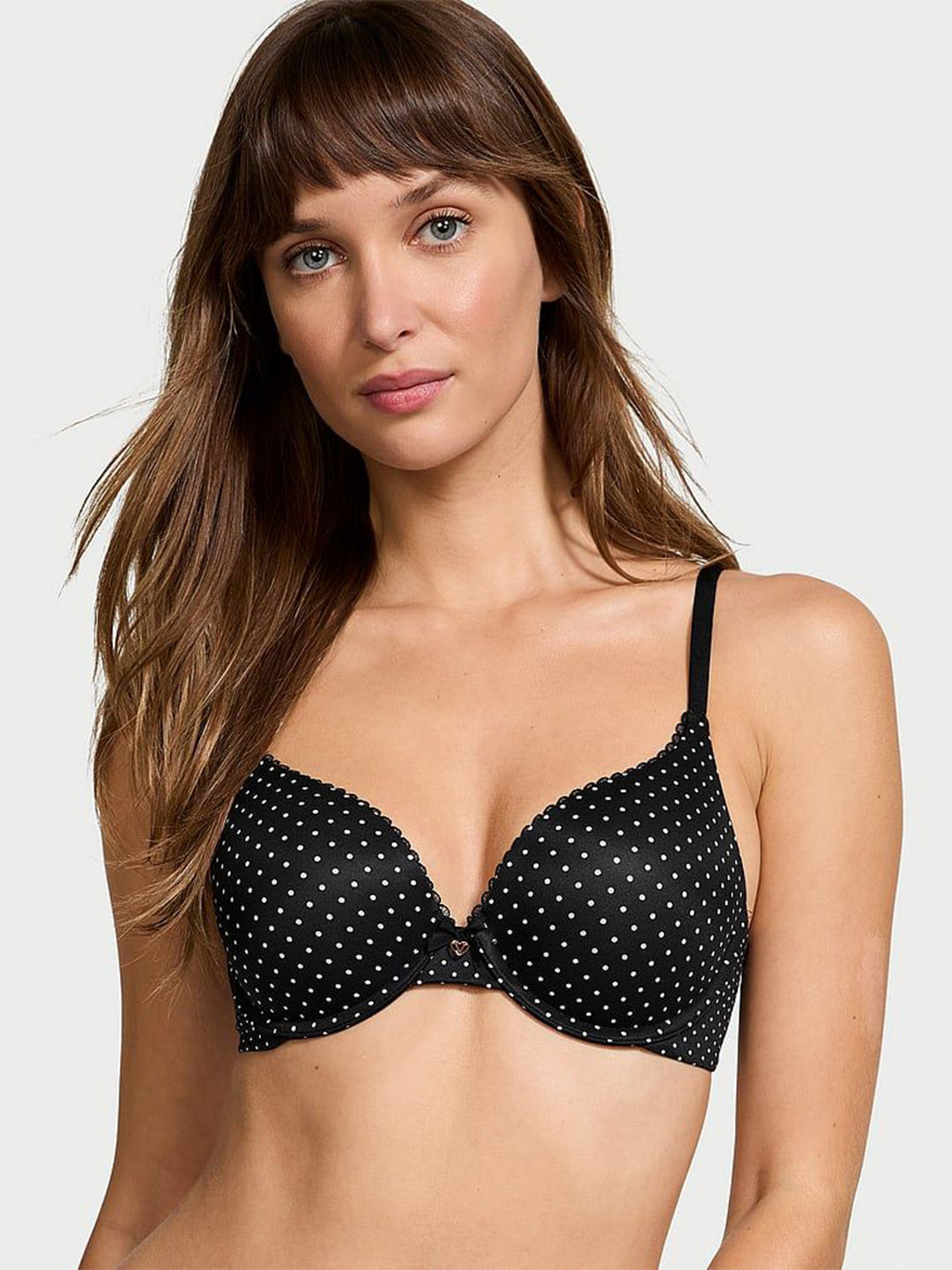 

Victoria's Secret Women Polka Dot Printed Full Coverage Lightly Padded Push-Up Bra, Black