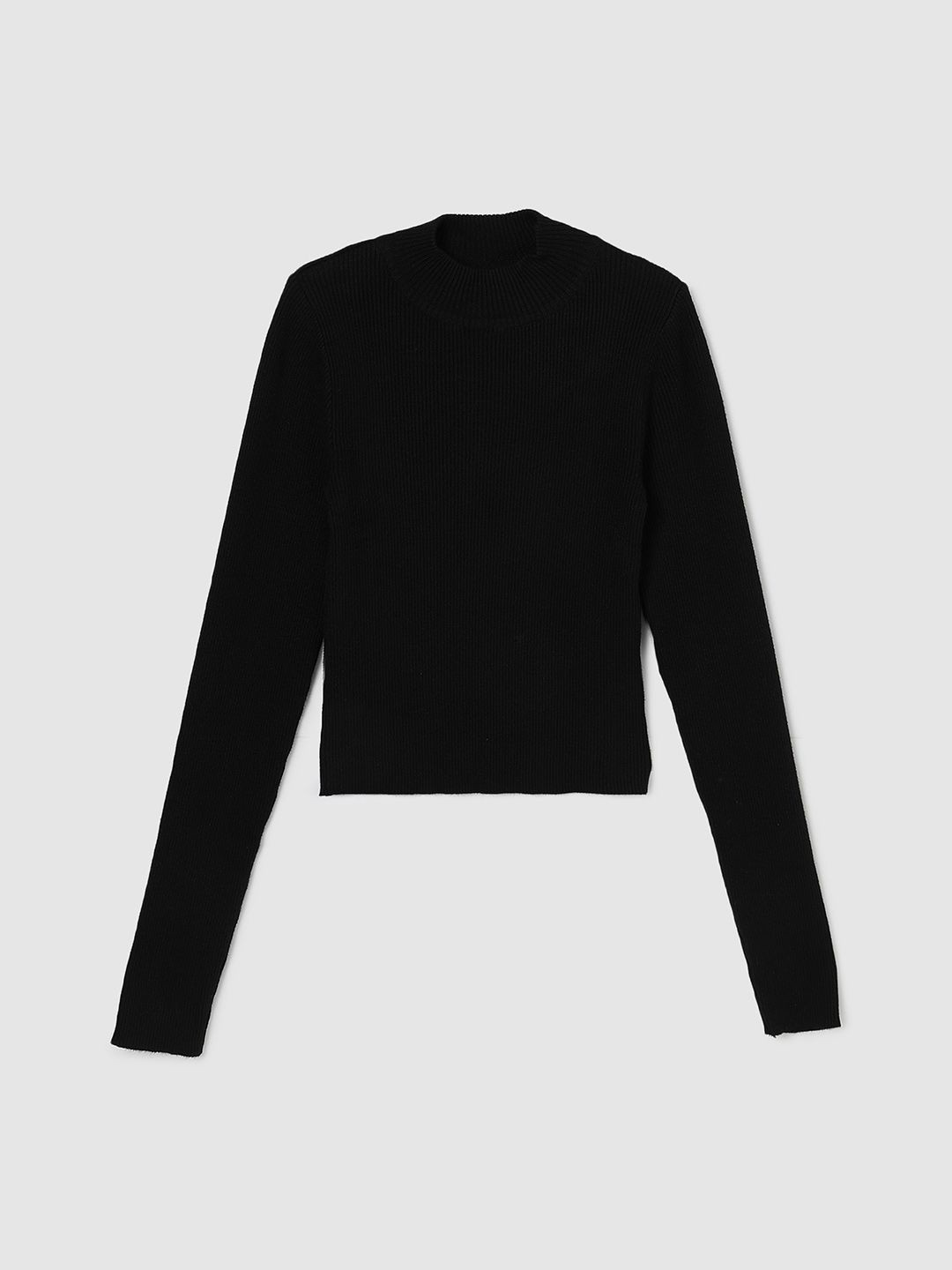 

max Girls Cotton Long Sleeves Round Neck Pullover, Black