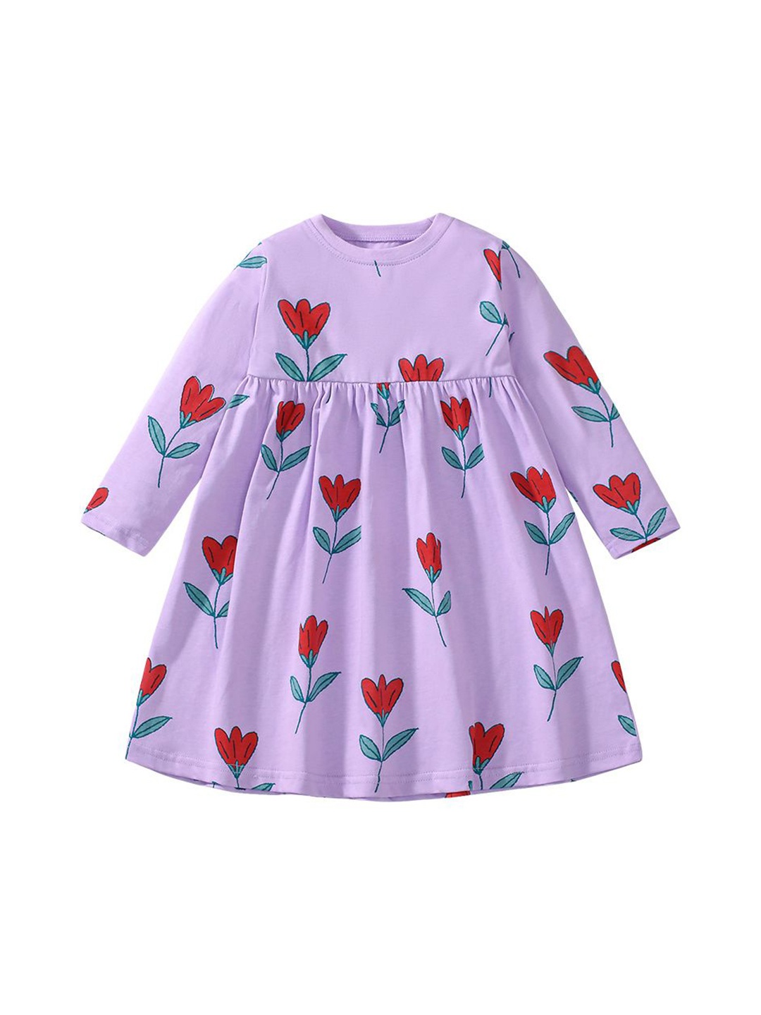 

StyleCast x Revolte Girls Floral Printed A-Line Dress, Purple