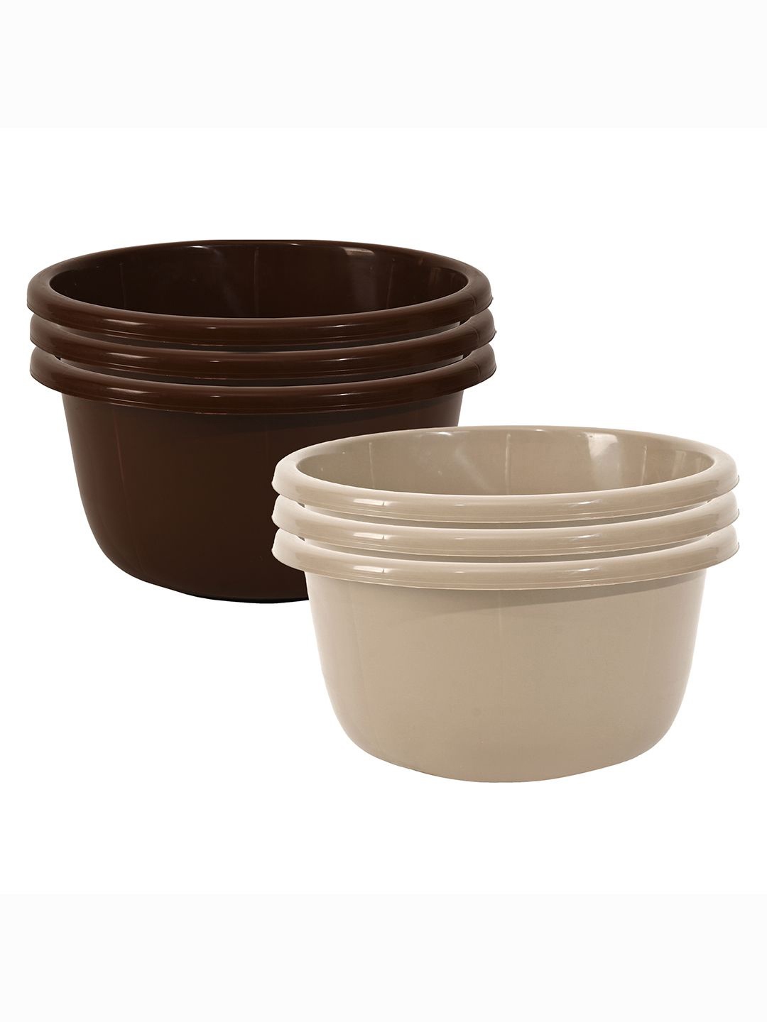 

Kuber Industries Brown & Beige 6 Pieces Classic Matte Bath Tubs