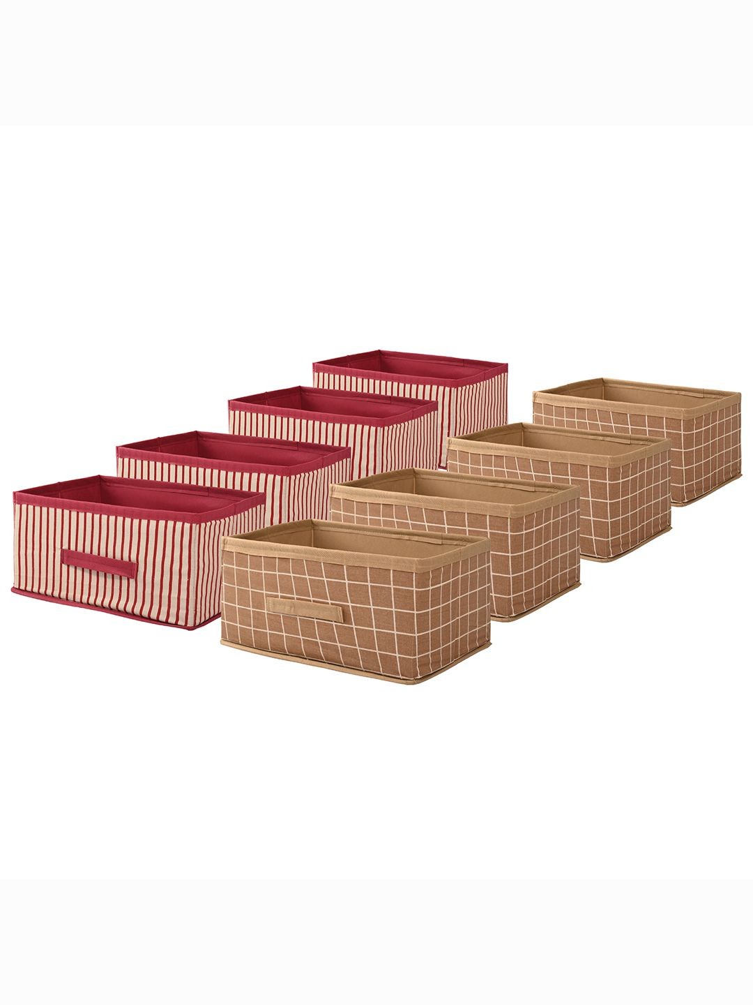 

Kuber Industries Beige 8 Pieces Printed Multi-Utility Organisers