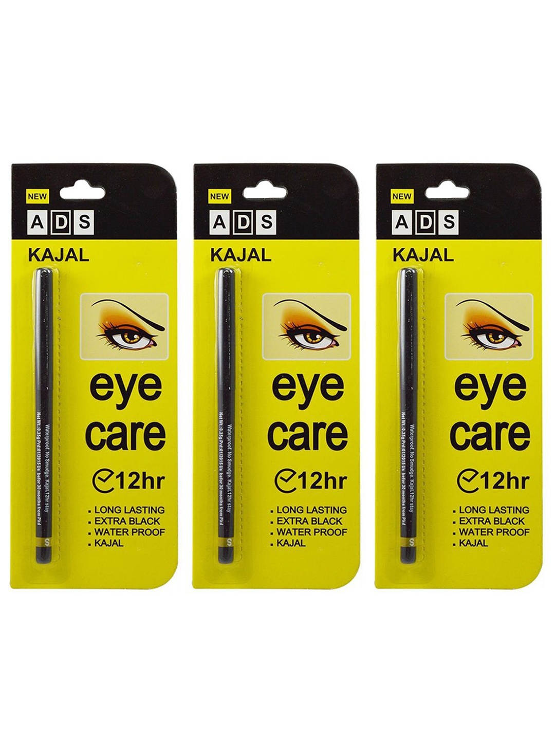 

A.D.S Set Of 3 Long Lasting Kajal - 23 gm - Black