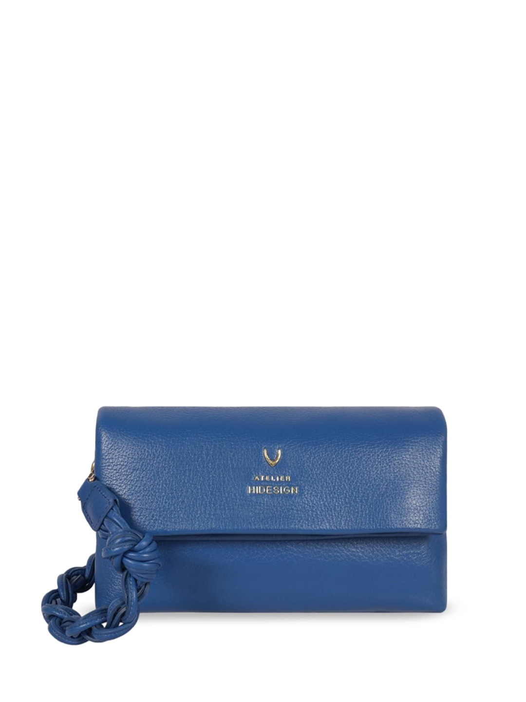 

Hidesign Women Textured Solid Structured Leather Shoulder Bag, Blue