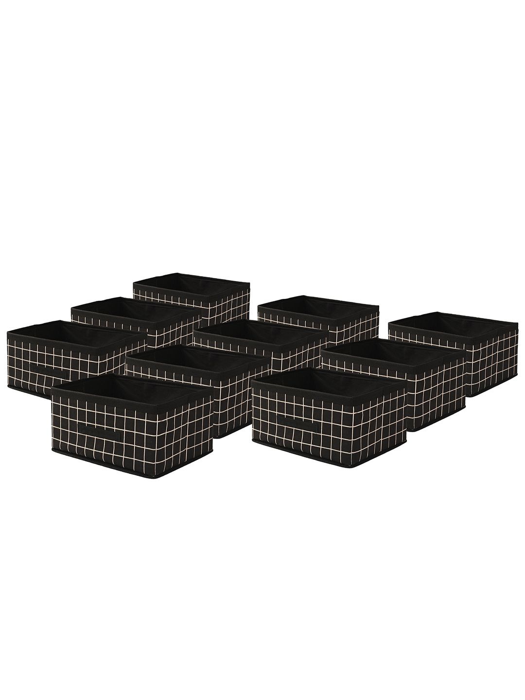 

Kuber Industries Black & White 10 Pieces Printed Drawer Organisers