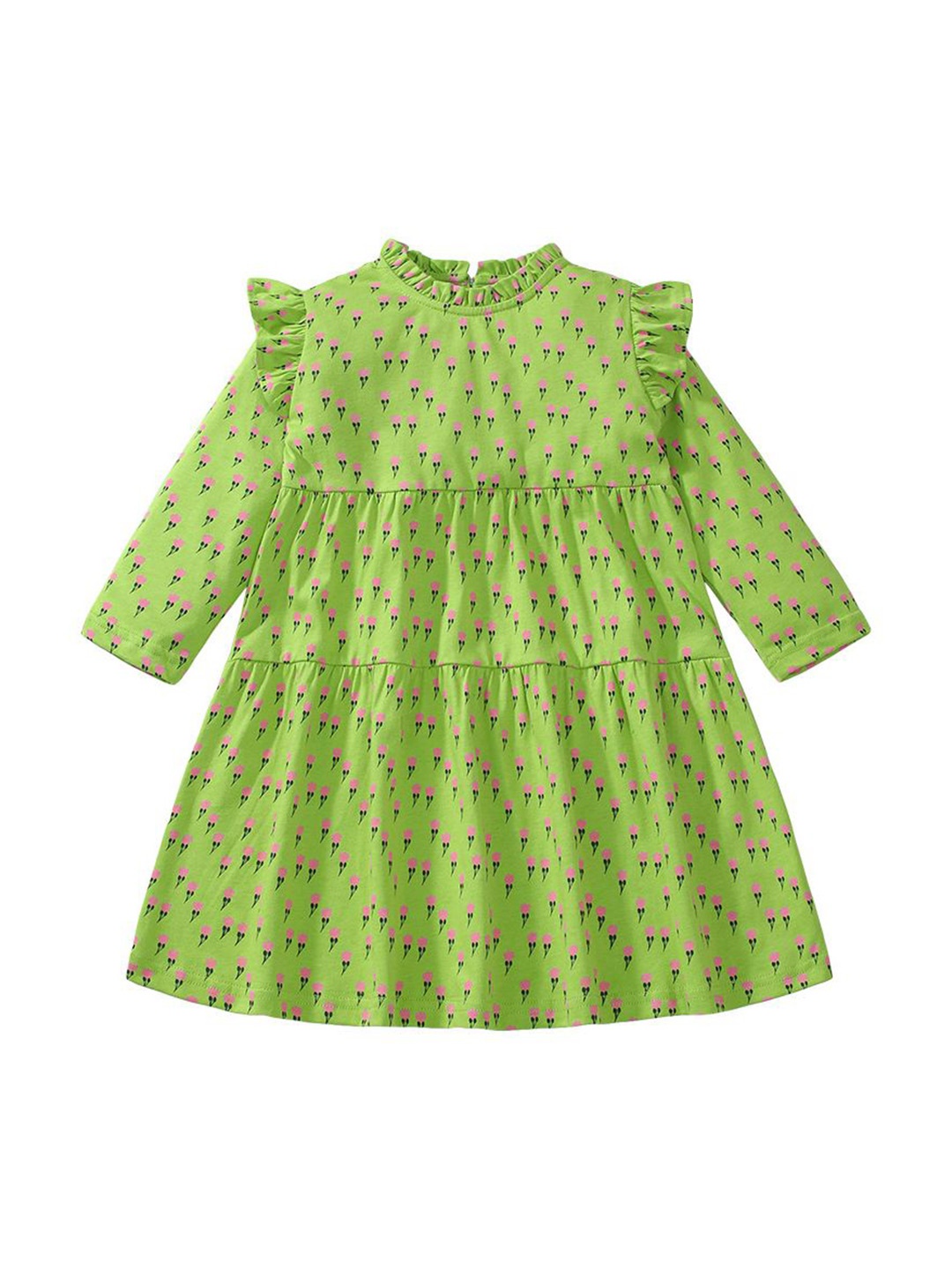 

StyleCast x Revolte Girls Floral Printed Cotton A-Line Knee Length Dress, Green