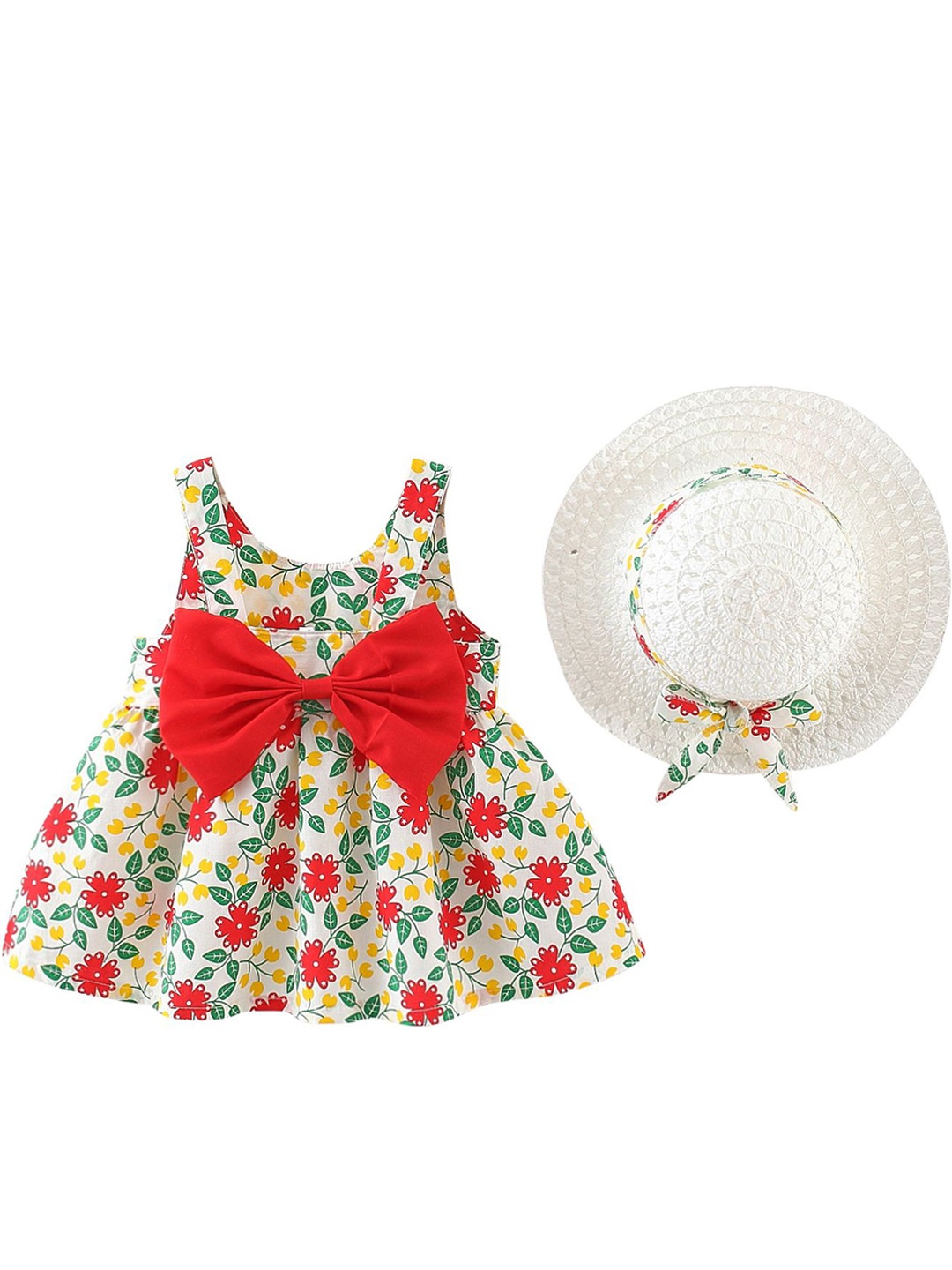 

StyleCast x Revolte Girls Floral Printed A-Line Dress, Red