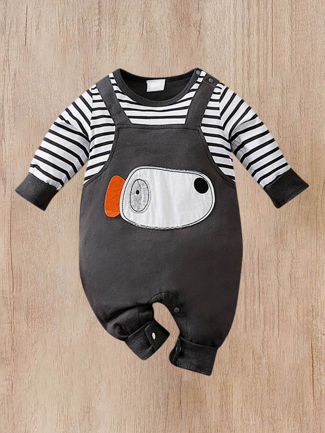 

StyleCast x Revolte Infant Boys Striped Rompers, Grey