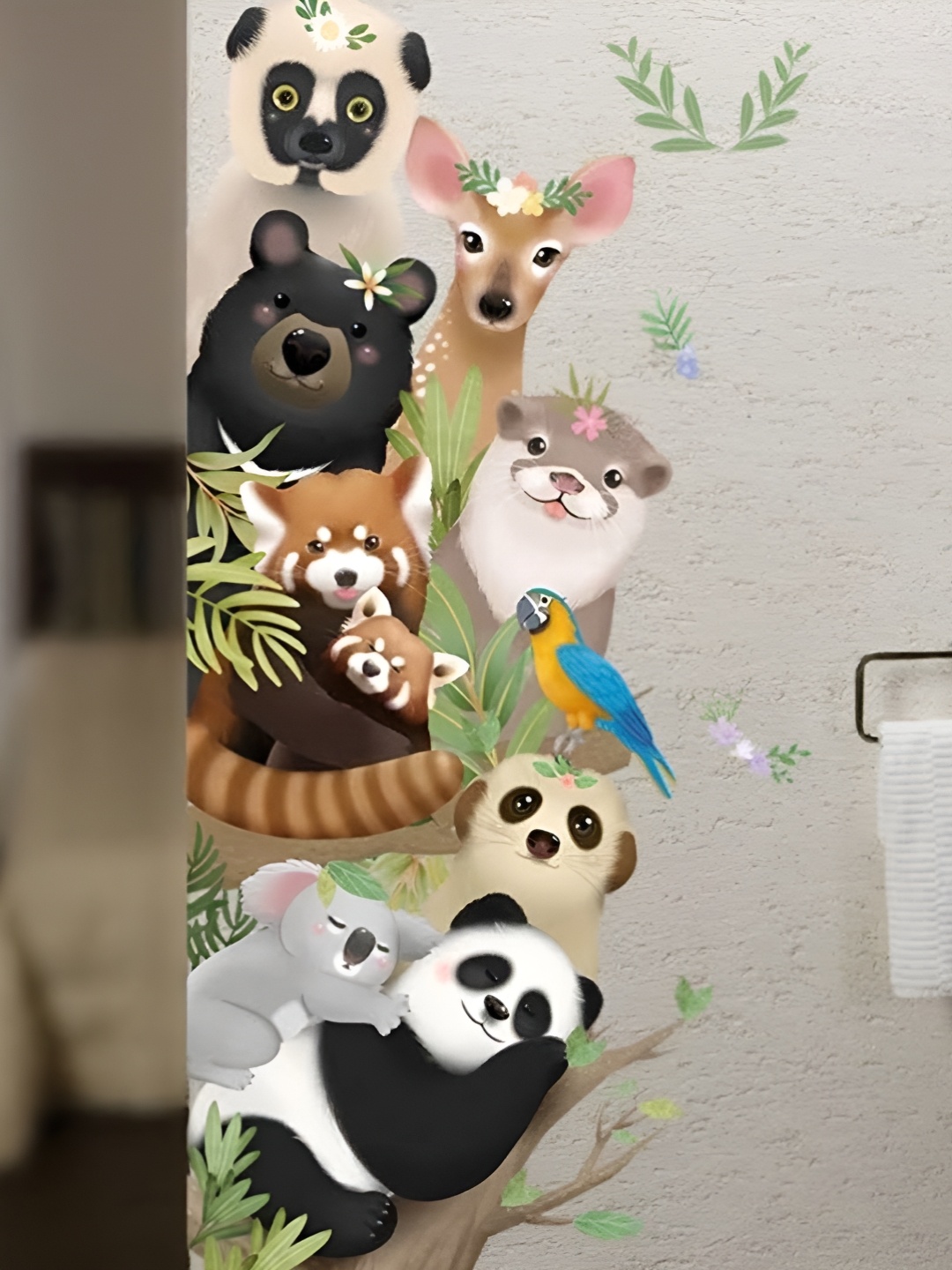 

Asian royal Brown & Black Animals Printed Wall Sticker